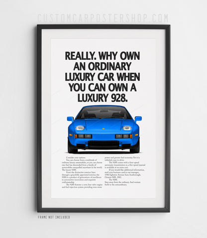 Porsche 928 Vintage Print Ad - Luxury 928