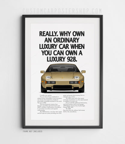 Porsche 928 Vintage Print Ad - Luxury 928