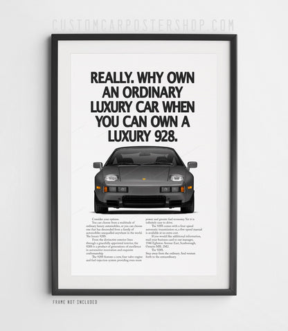 Porsche 928 Vintage Print Ad - Luxury 928