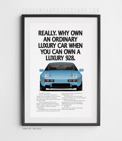 Porsche 928 Vintage Print Ad - Luxury 928
