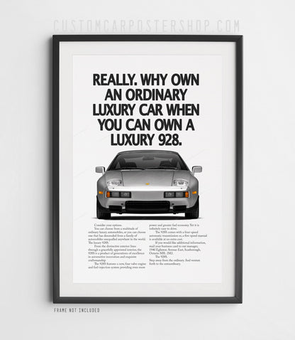 Porsche 928 Vintage Print Ad - Luxury 928