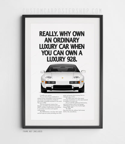 Porsche 928 Vintage Print Ad - Luxury 928