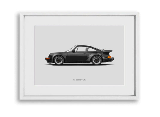 Porsche 911 (930) Turbo 44x32" Framed Print (Commissioned)