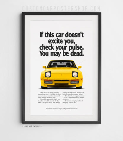 Porsche 944 S2 Vintage Ad - Check Your Pulse