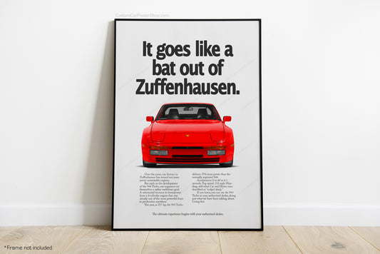 Porsche 944 Turbo Vintage Porsche Ads - Bat of out Zuffenhausen