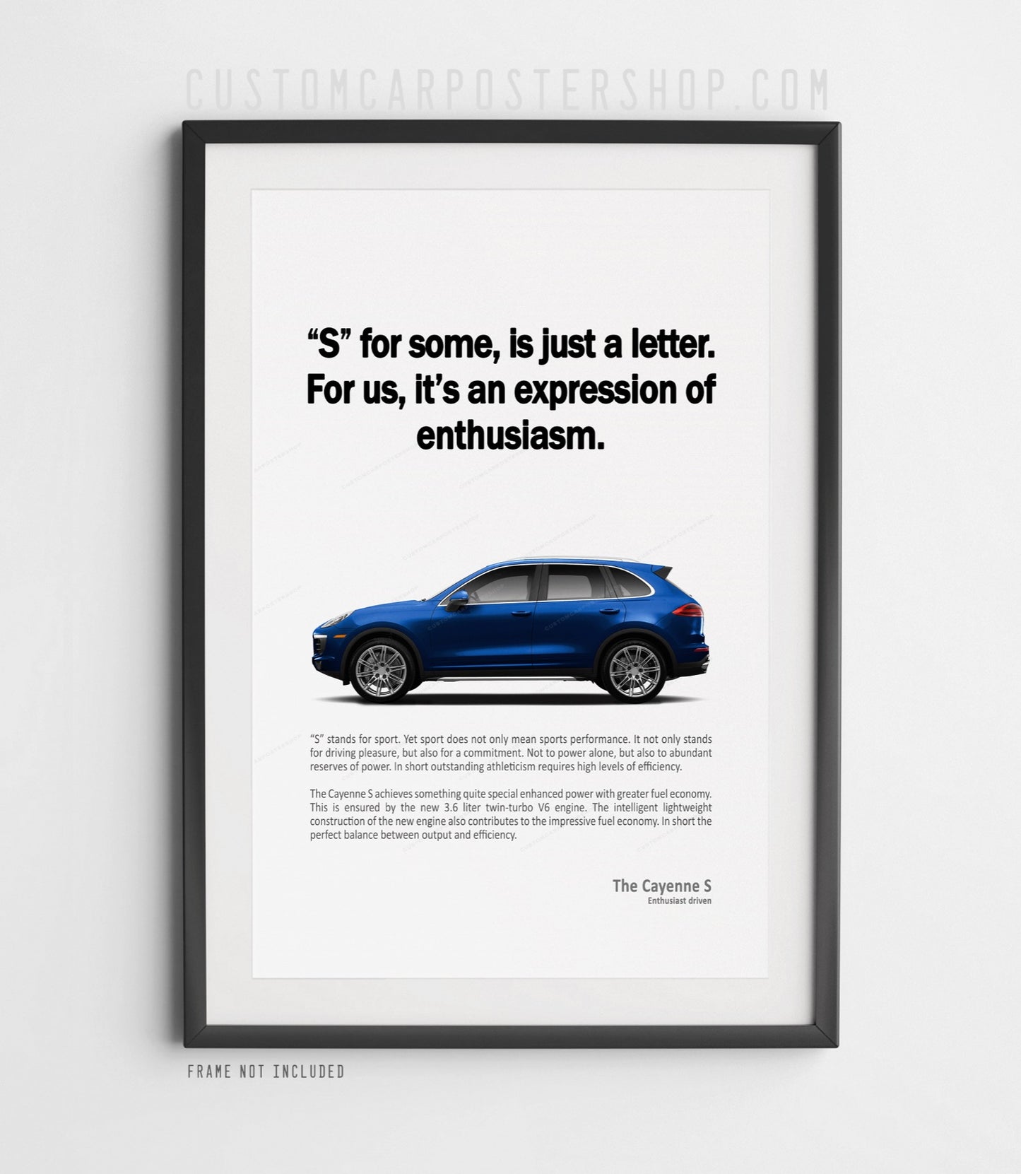 Porsche Cayenne S (958.2) Print Ad Poster - Enthusiasm