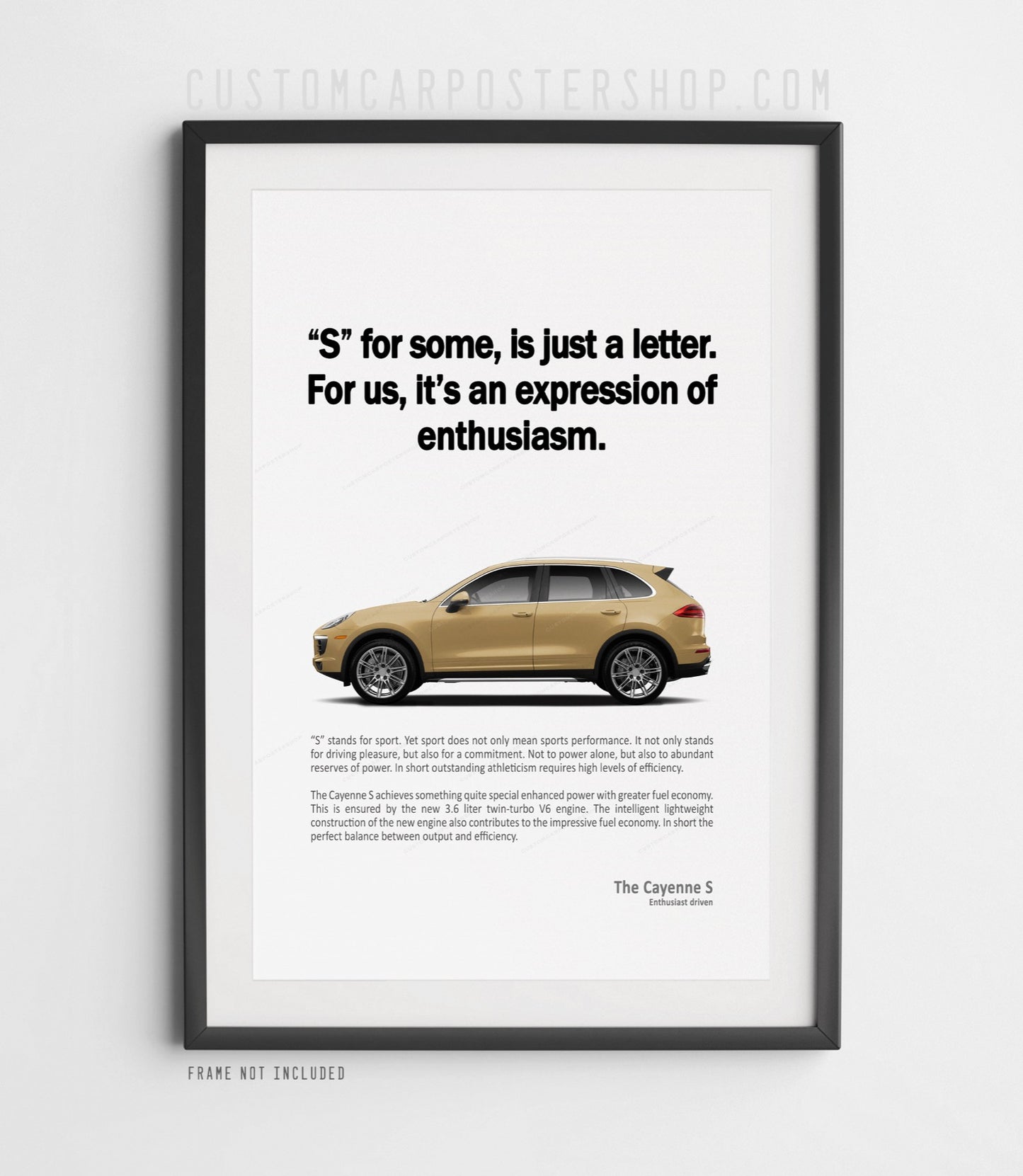 Porsche Cayenne S (958.2) Print Ad Poster - Enthusiasm