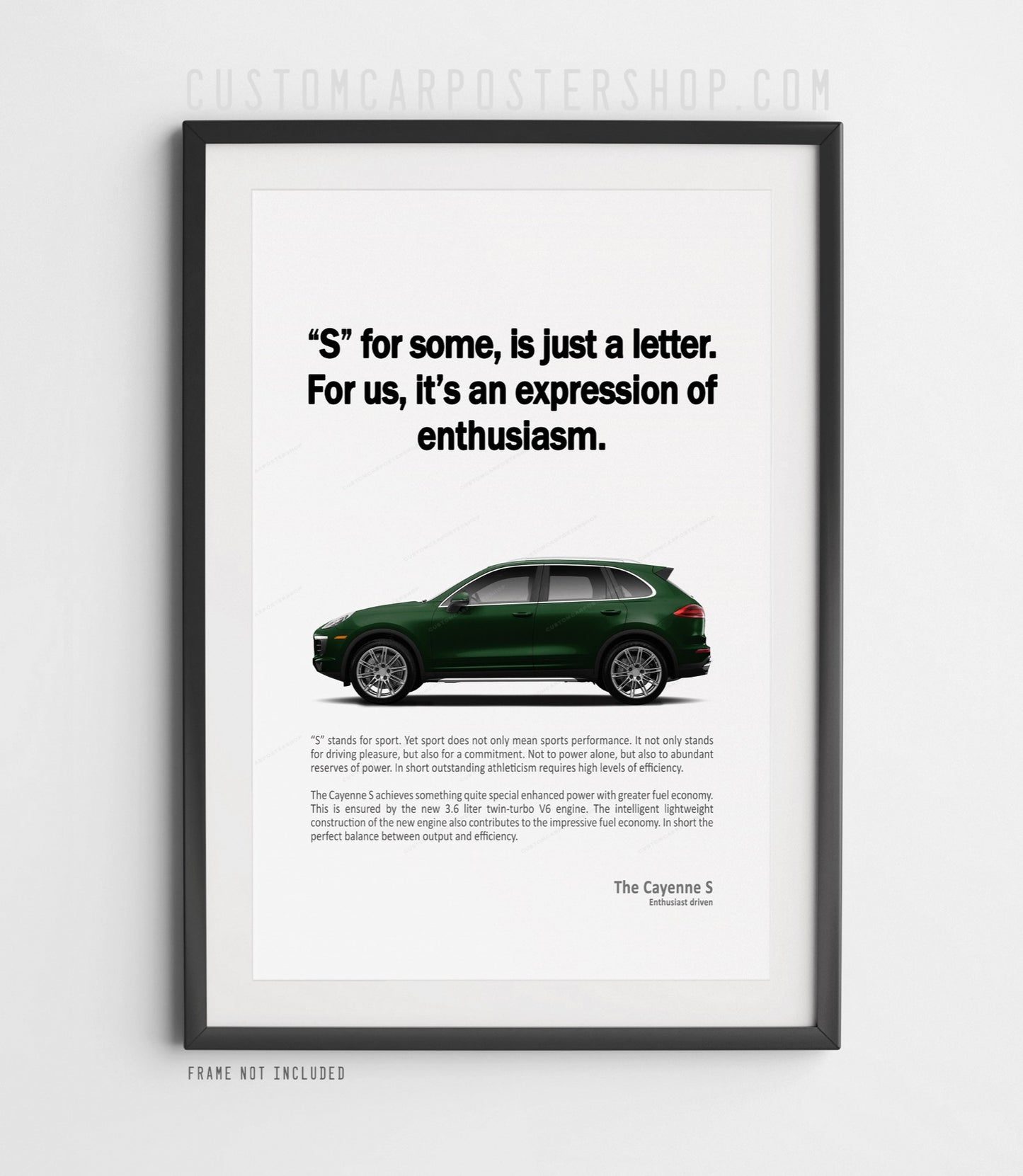 Porsche Cayenne S (958.2) Print Ad Poster - Enthusiasm