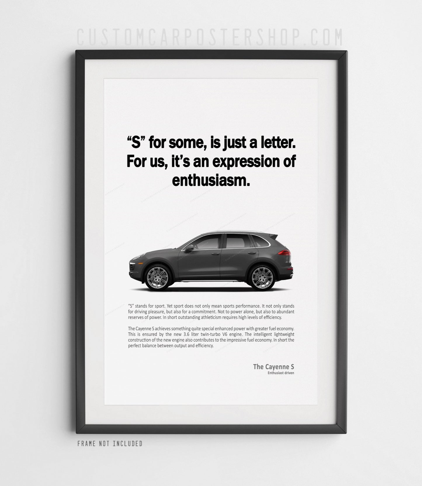 Porsche Cayenne S (958.2) Print Ad Poster - Enthusiasm