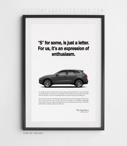 Porsche Cayenne S (958.2) Print Ad Poster - Enthusiasm