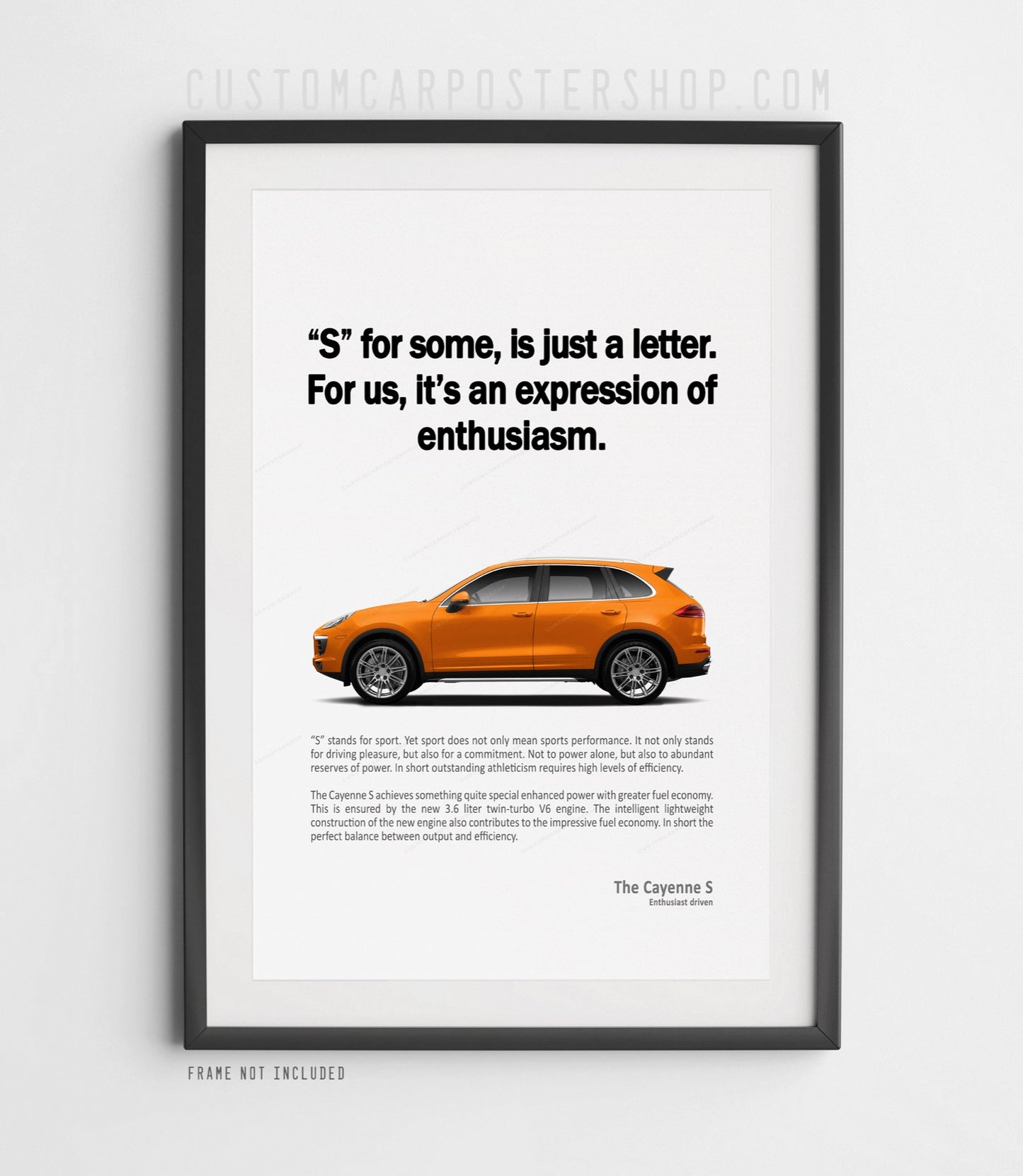 Porsche Cayenne S (958.2) Print Ad Poster - Enthusiasm
