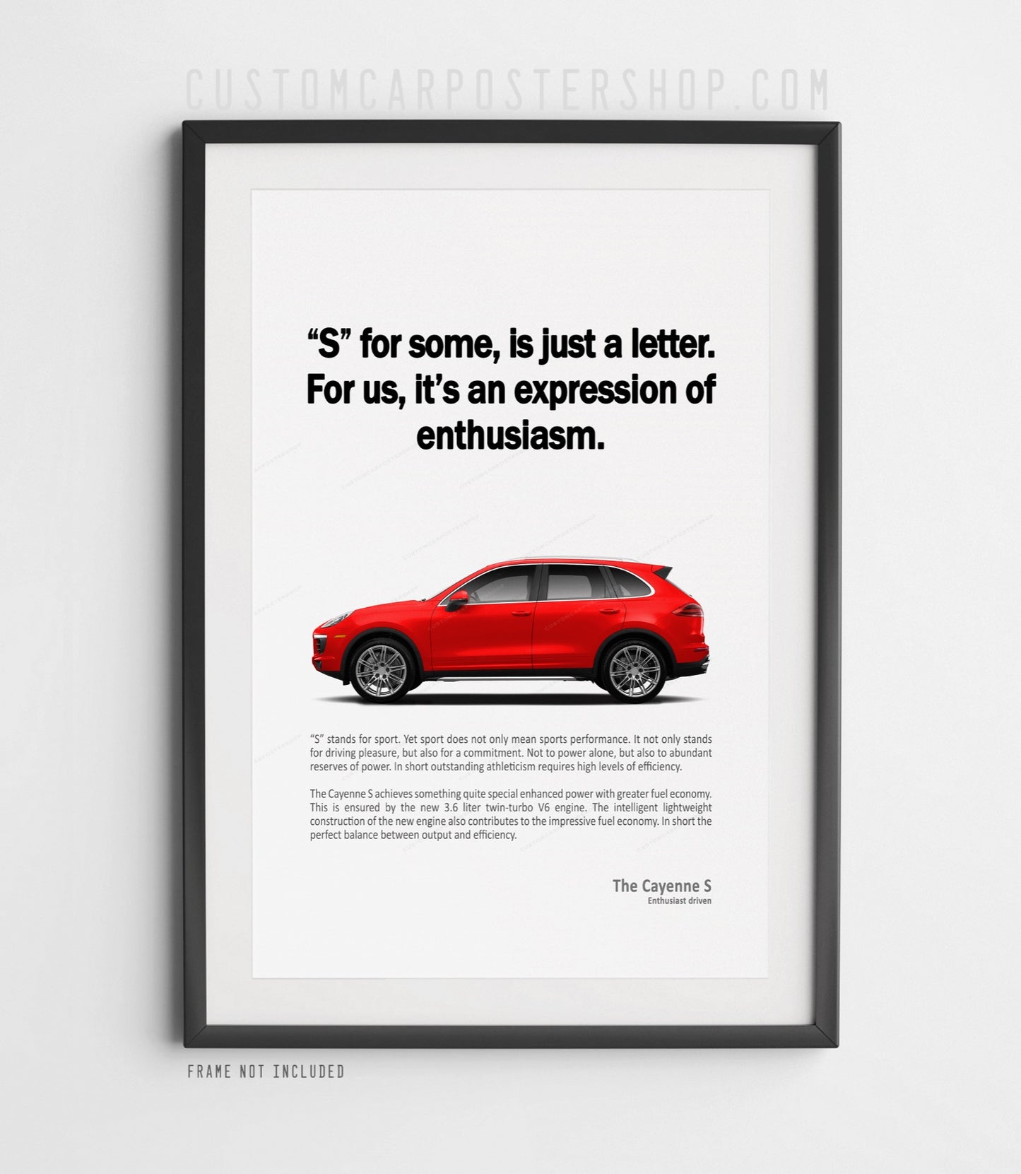 Porsche Cayenne S (958.2) Print Ad Poster - Enthusiasm