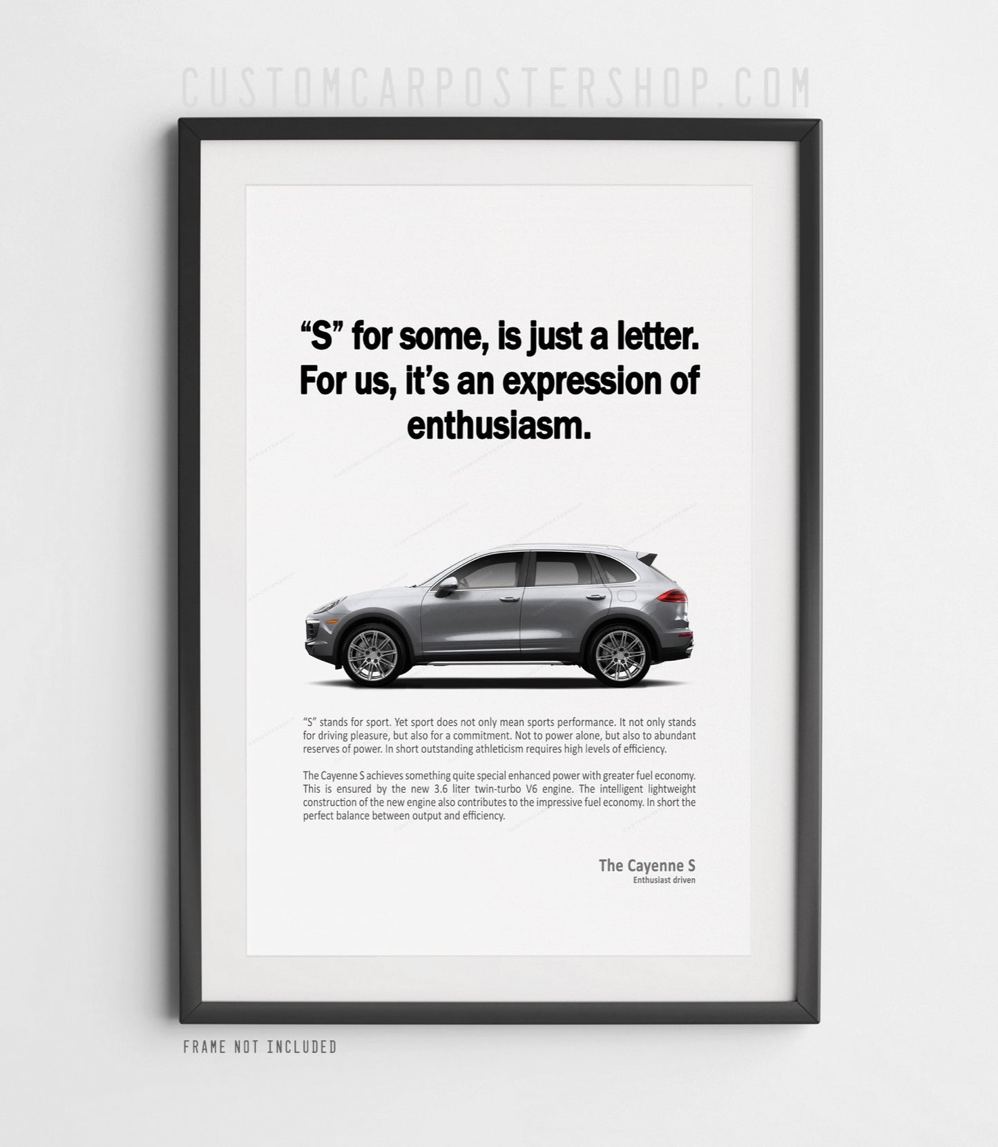 Porsche Cayenne S (958.2) Print Ad Poster - Enthusiasm