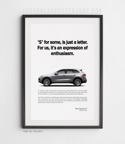 Porsche Cayenne S (958.2) Print Ad Poster - Enthusiasm