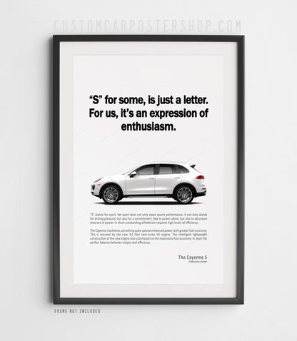 Porsche Cayenne S (958.2) Print Ad Poster - Enthusiasm