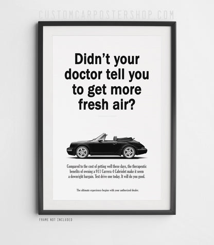 Porsche 964 Carrera Vintage Ad - Fresh Air