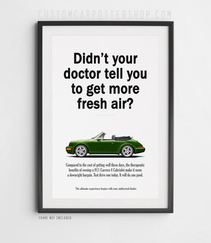 Porsche 964 Carrera Vintage Ad - Fresh Air