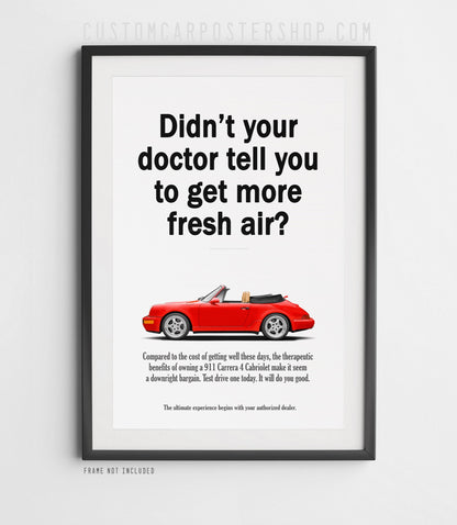 Porsche 964 Carrera Vintage Ad - Fresh Air