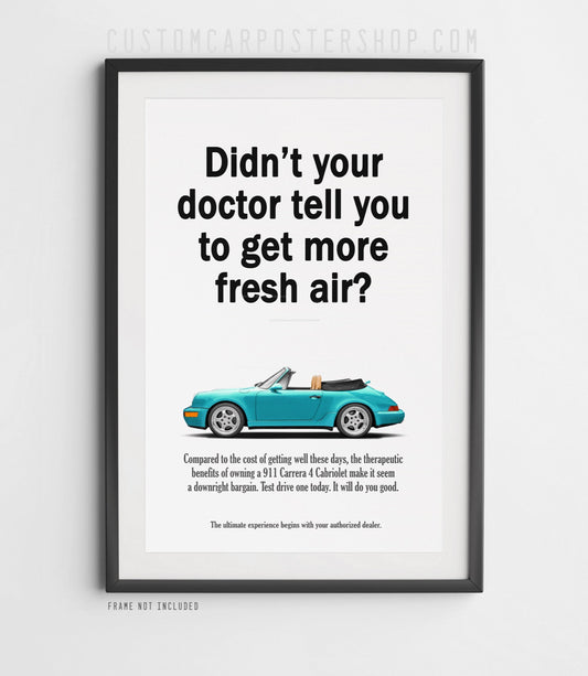 Porsche 964 Retro Print Ad - Fresh Air