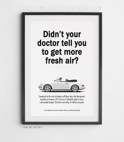 Porsche 964 Carrera Vintage Ad - Fresh Air