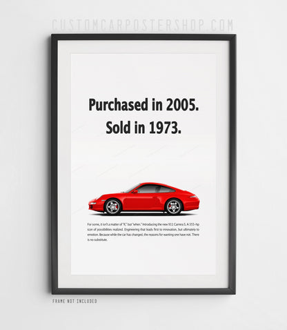 Guards Red Porsche 997 Print Ad Poster Retro Vintage Print