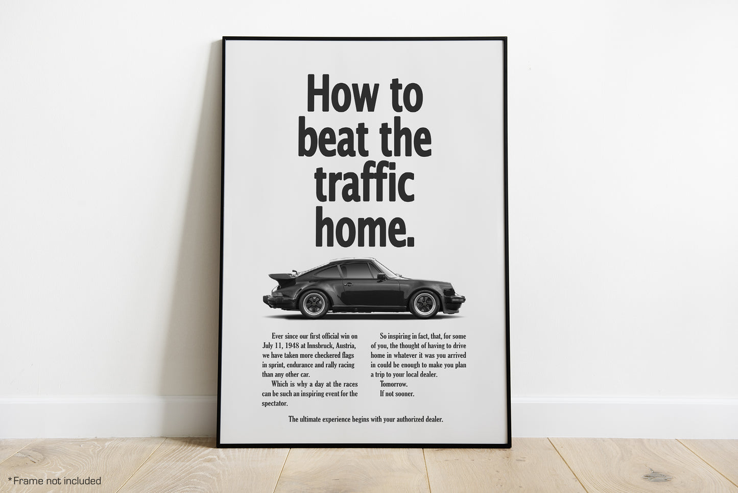 Porsche 930 Turbo Vintage Porsche Ads - Beat the Traffic Home