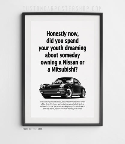 Porsche 911 Retro Print Ad - Grow Up Dream