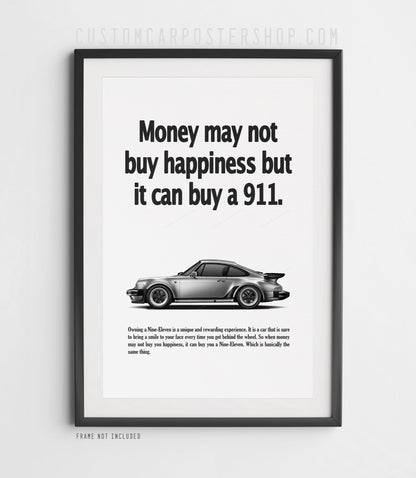 Porsche 930 Turbo Vintage Ad - Money Can't Buy Happiness