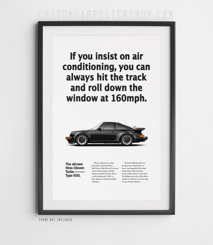 Porsche 964 Turbo Vintage Ad - Roll Down Window