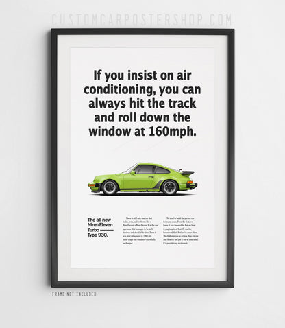 Porsche 964 Turbo Vintage Ad - Roll Down Window