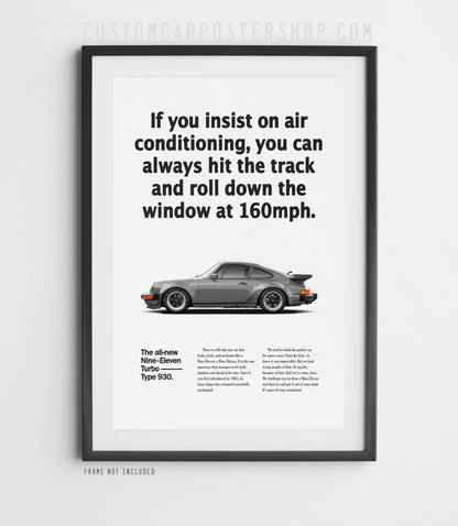 Porsche 964 Turbo Vintage Ad - Roll Down Window