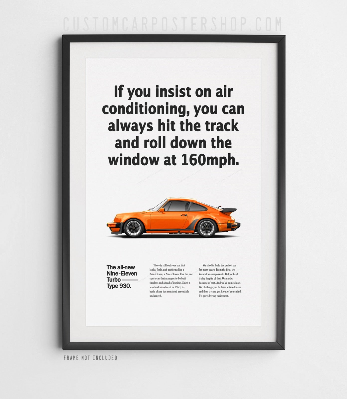 Porsche 964 Turbo Vintage Ad - Roll Down Window