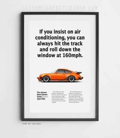 Porsche 964 Turbo Vintage Ad - Roll Down Window