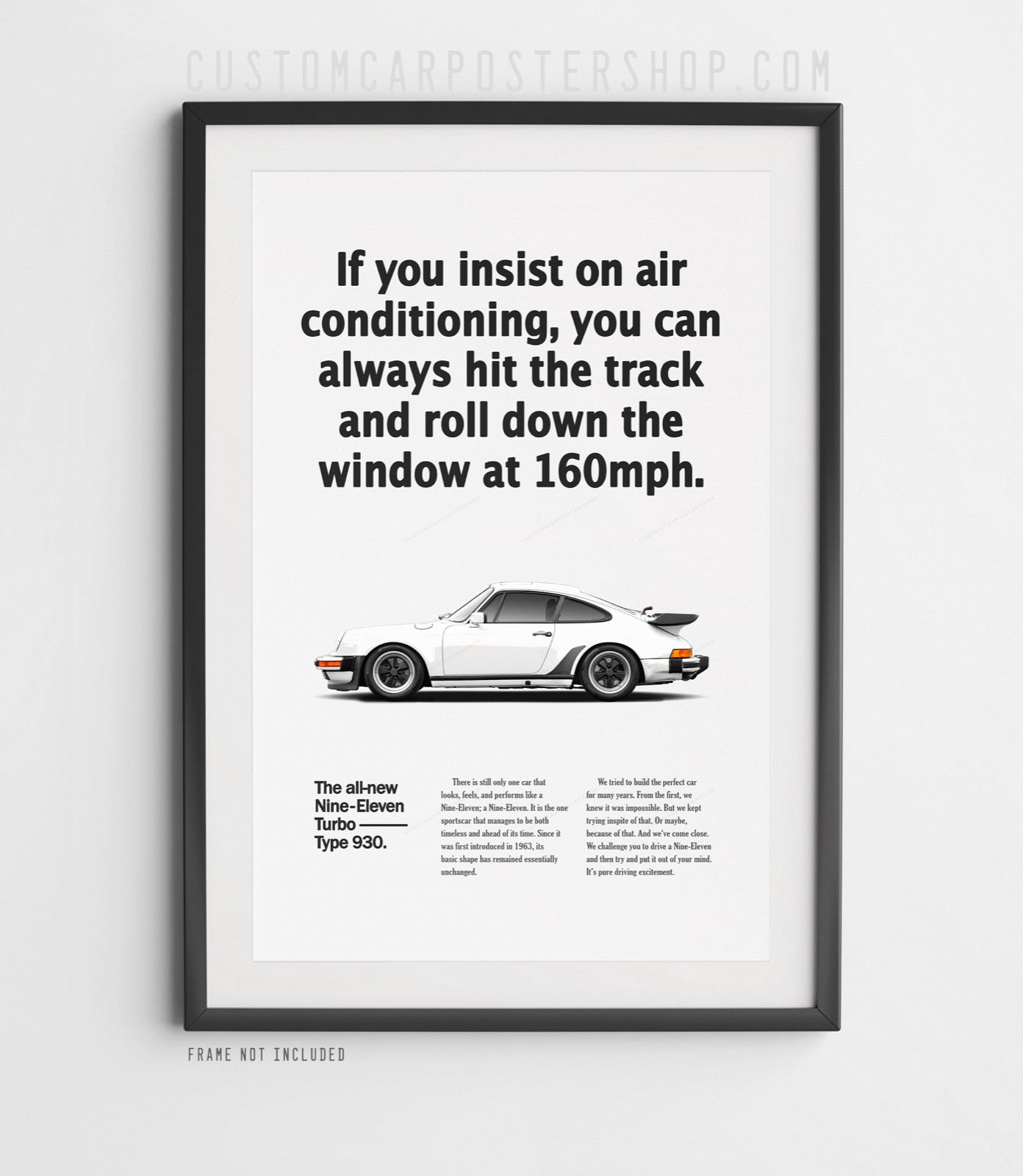 Porsche 964 Turbo Vintage Ad - Roll Down Window