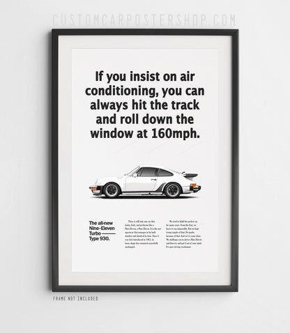 Porsche 964 Turbo Vintage Ad - Roll Down Window