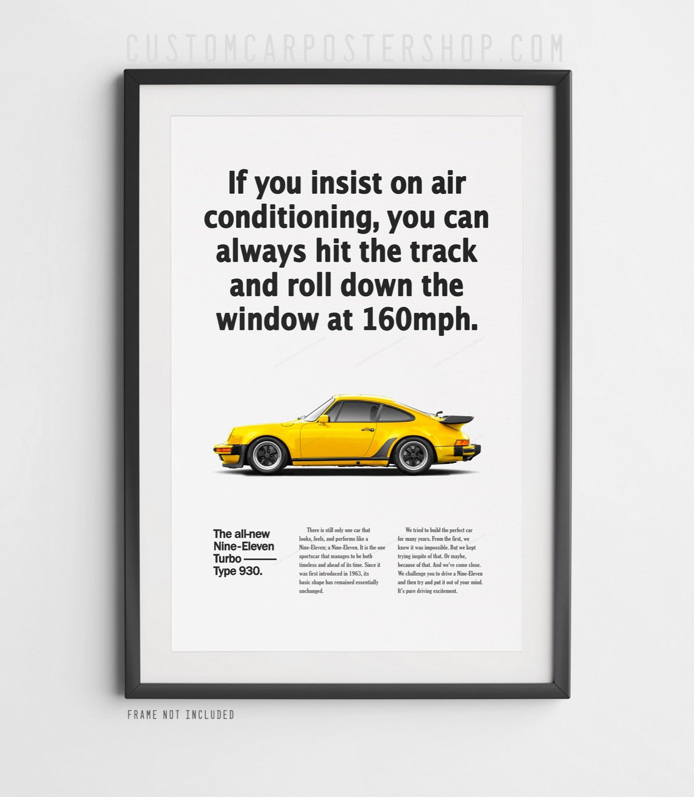 Porsche 964 Turbo Vintage Ad - Roll Down Window