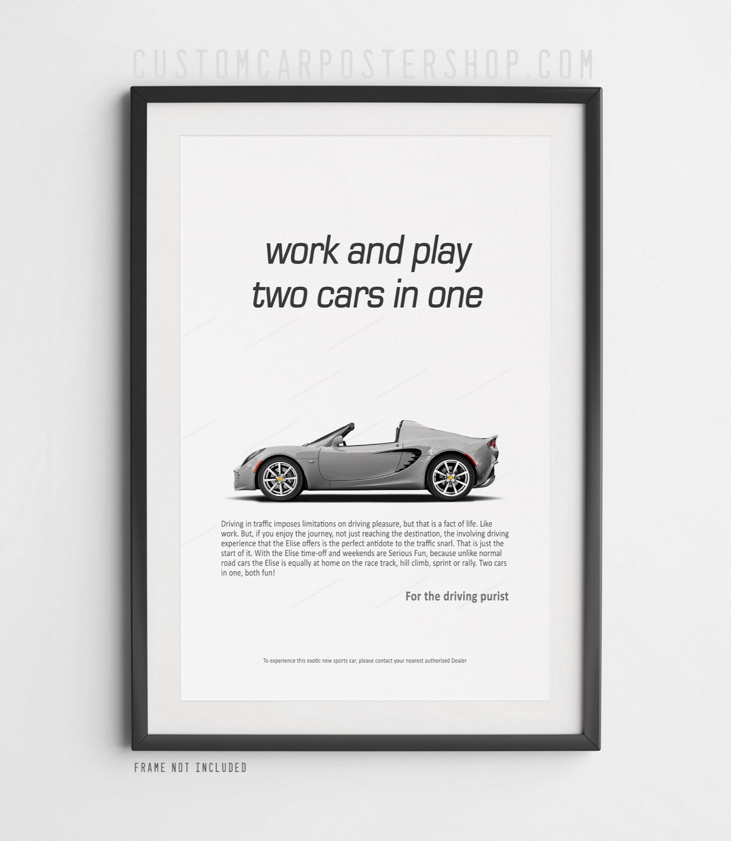 Lotus Elise Classic Print Ad - Two Cars in One