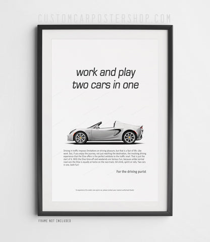 Lotus Elise Classic Print Ad - Two Cars in One