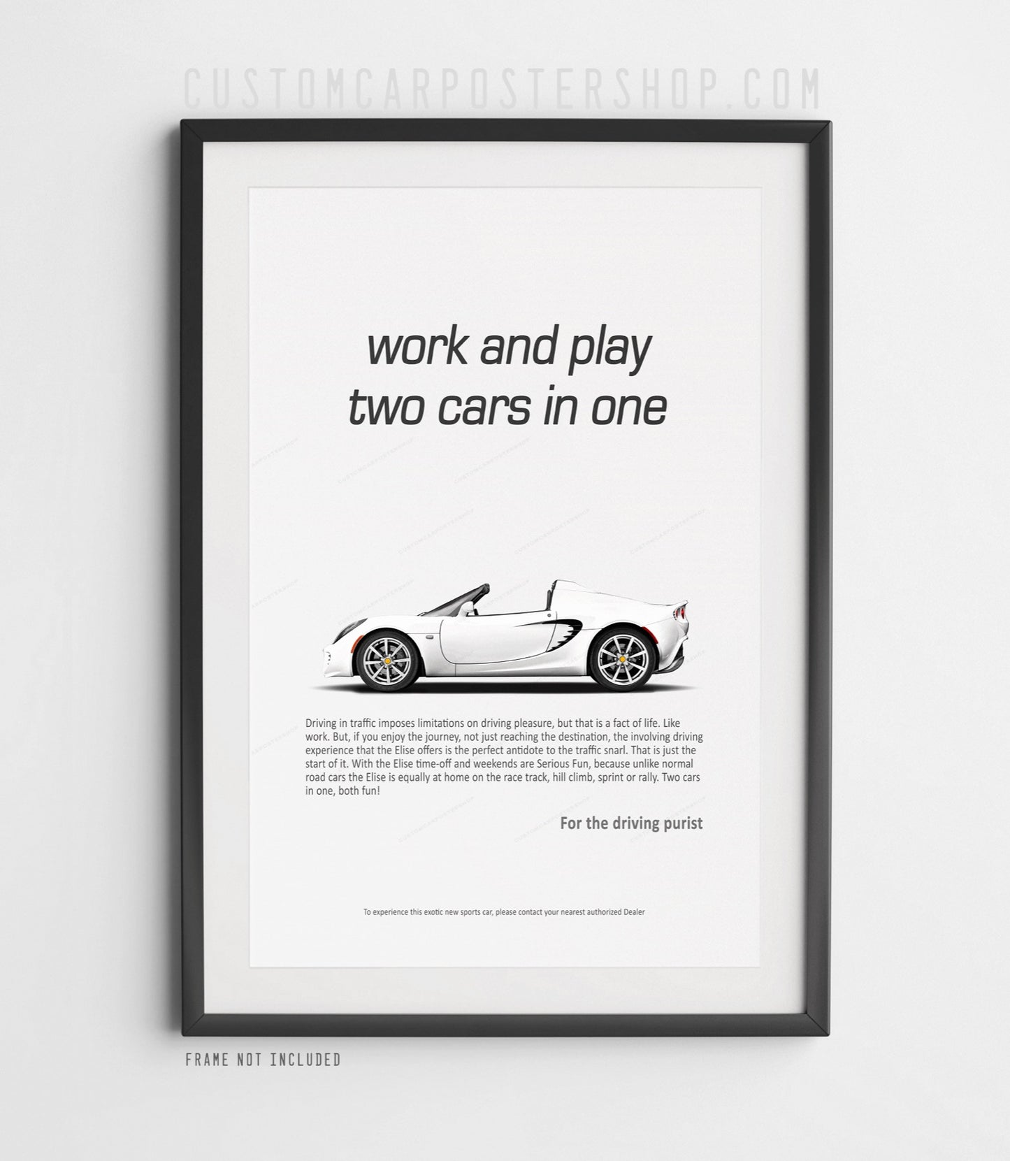 Lotus Elise Classic Print Ad - Two Cars in One