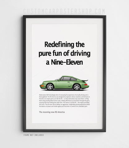 Porsche 911 RS America Print Ad - Pure Fun