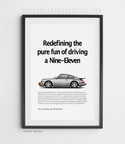 Porsche 911 RS America Print Ad - Pure Fun