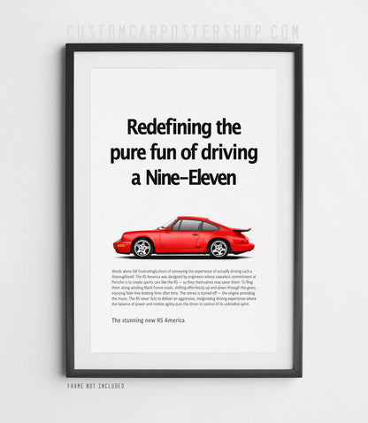 Porsche 911 RS America Print Ad - Pure Fun