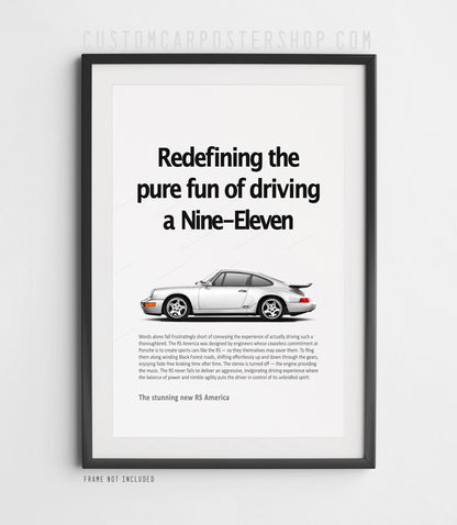 Porsche 911 RS America Print Ad - Pure Fun