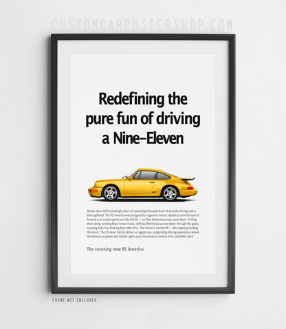 Porsche 911 RS America Print Ad - Pure Fun