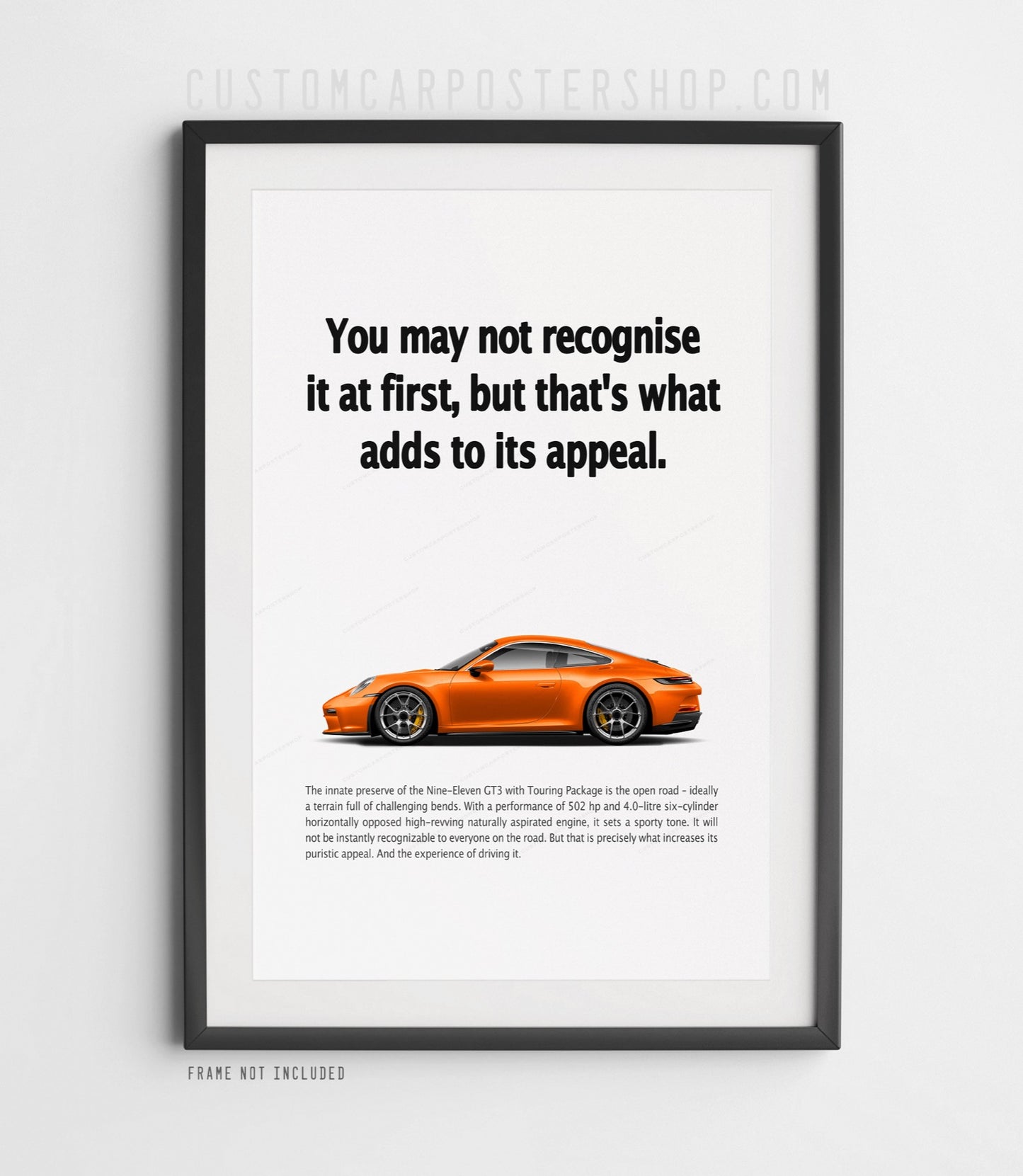 Porsche 911 (992.1) GT3 Touring Ad Poster - Adds to Its Appeal