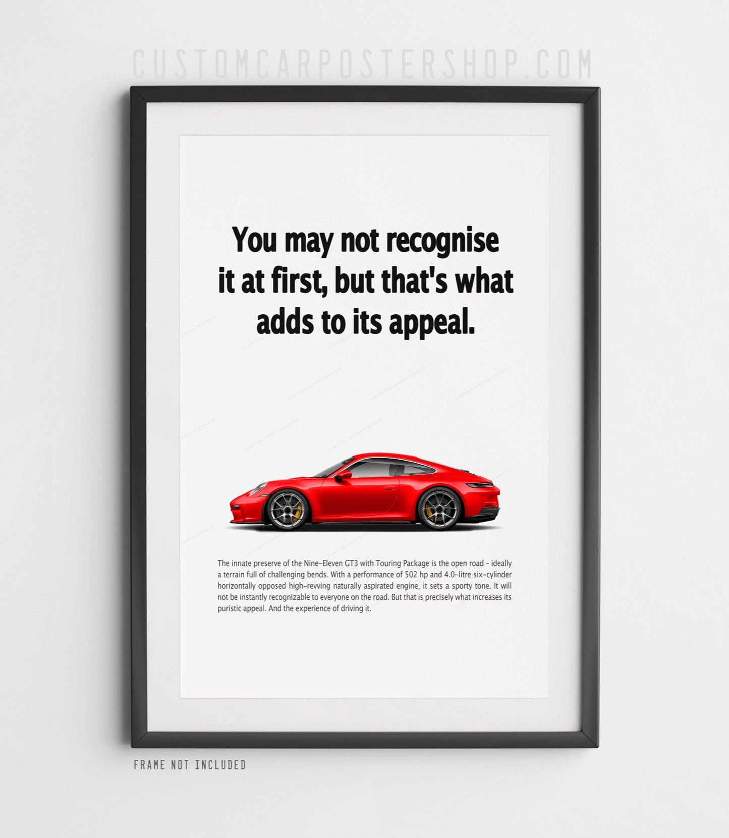 Porsche 911 (992.1) GT3 Touring Ad Poster - Adds to Its Appeal