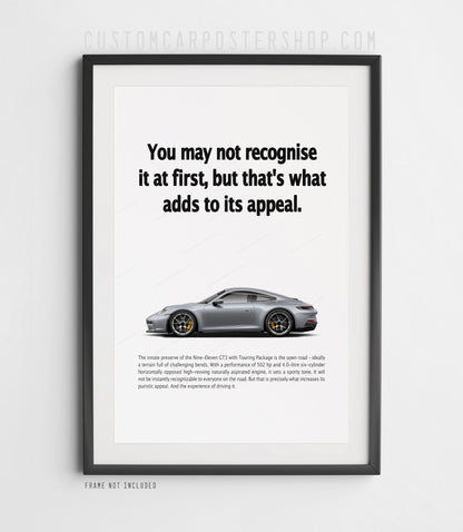 Porsche 911 (992.1) GT3 Touring Ad Poster - Adds to Its Appeal