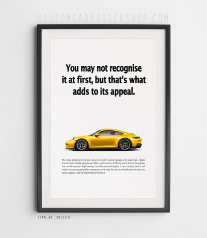 Porsche 911 (992.1) GT3 Touring Ad Poster - Adds to Its Appeal