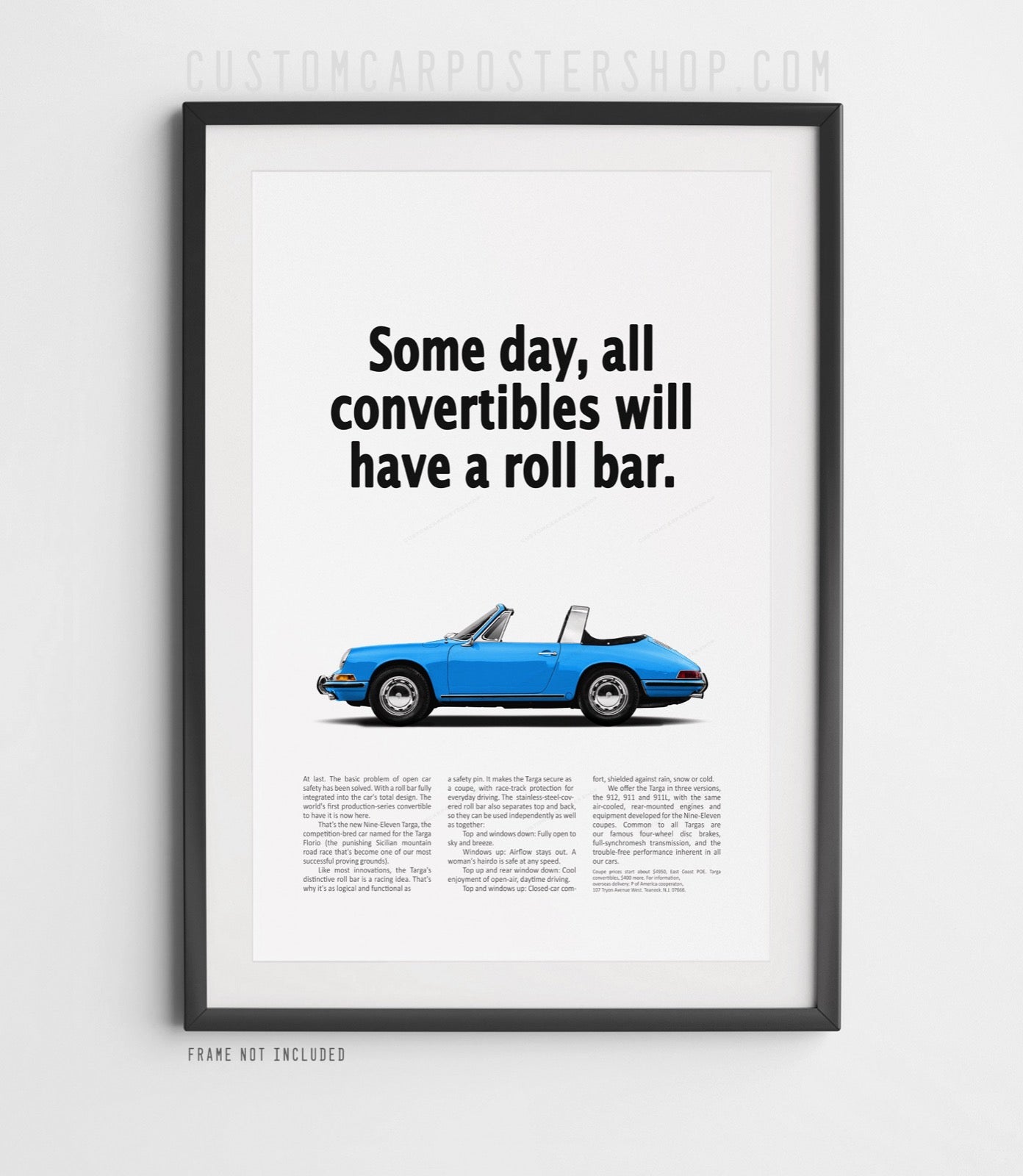 Porsche Classic 911 Targa Vintage Ad - Roll Bar