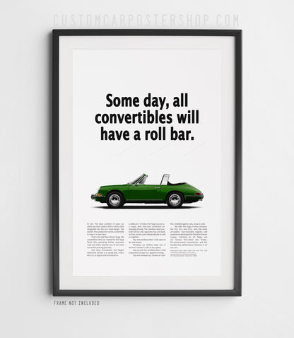 Porsche Classic 911 Targa Vintage Ad - Roll Bar